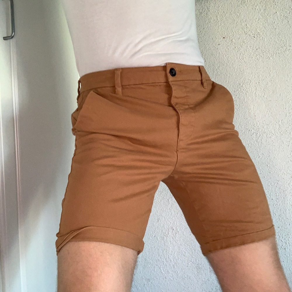 Topman coffee brown skinny shorts size 32 men’s